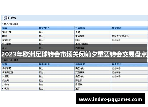 2023年欧洲足球转会市场关闭前夕重要转会交易盘点